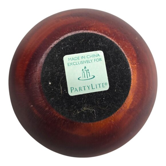 Retired Partylite Wooden Ball Diffuser Holder With Porcelain Orchid Metal Detail - Picture 11 of 13